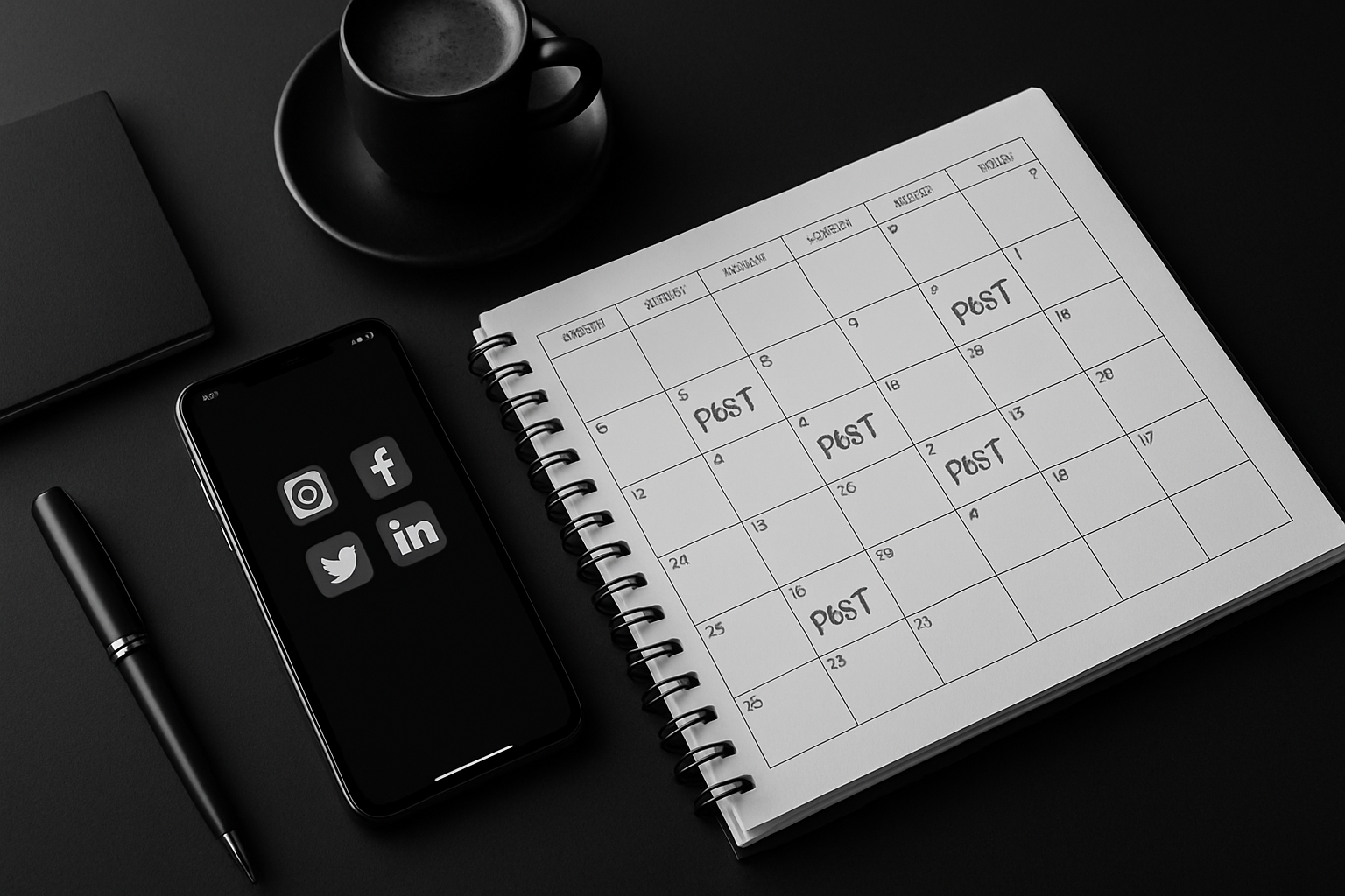 Social media consistency strategy by Katina Ndlovu with organized content calendar and planning visuals